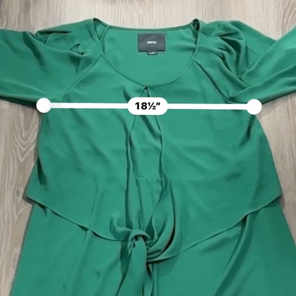 Anthropologie Maeve Valparaiso Emerald Green‎ Tie Front Midi Dress Size 10 - Picture 8 of 9